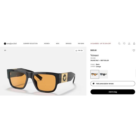 VERSACE Polarized Sunglasses, FULL INCLUSION, BOX CASE COA main image 6